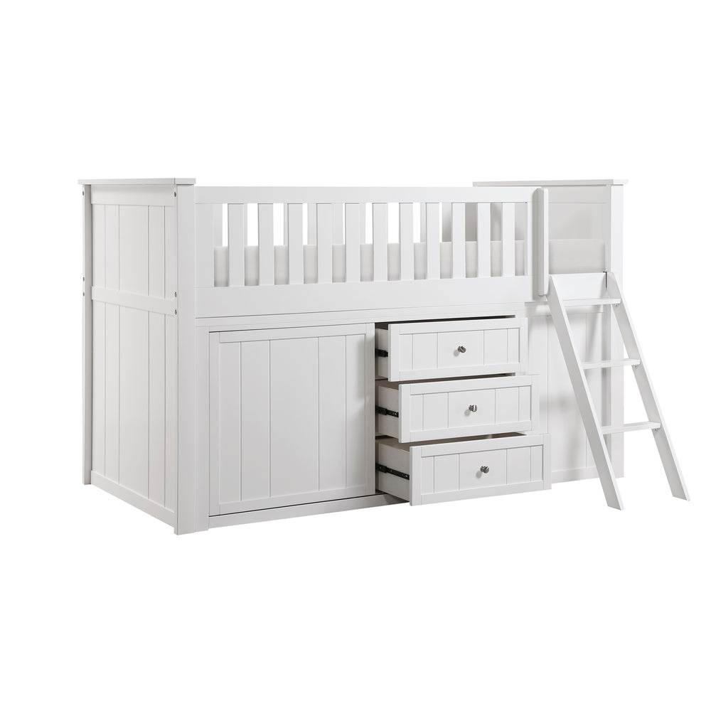 Galen (5) Low Loft Bunk with Bookcase and Dresser - view 10