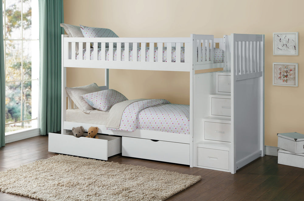 Galen (5) Twin/Twin Step Bunk Bed with Storage Boxes - view 5