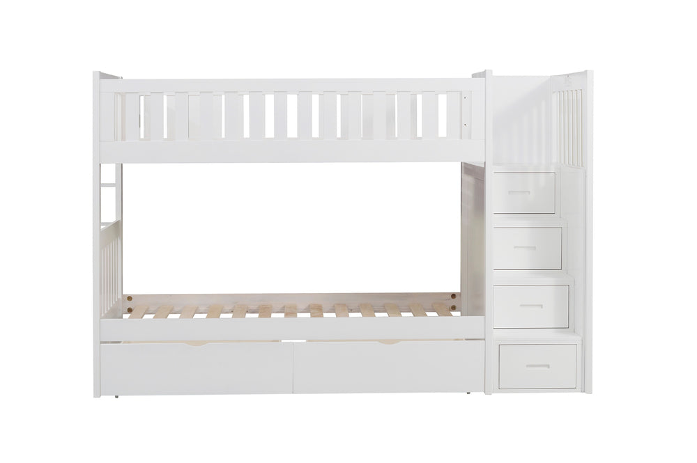 Galen (5) Twin/Twin Step Bunk Bed with Storage Boxes - view 3
