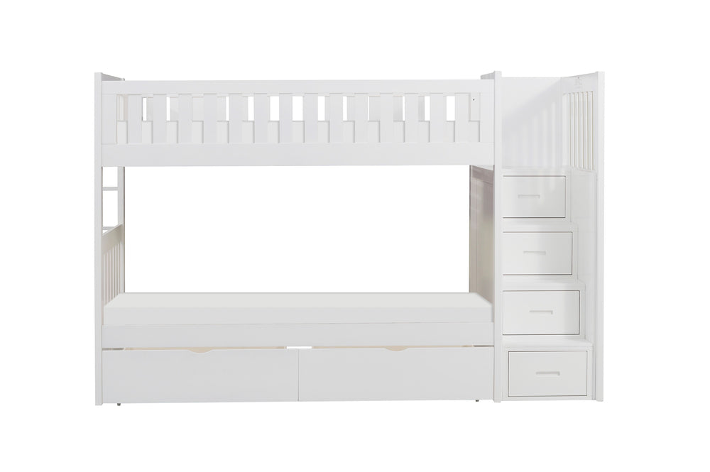Galen (5) Twin/Twin Step Bunk Bed with Storage Boxes - view 7
