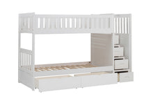 Galen (5) Twin/Twin Step Bunk Bed with Storage Boxes - view 4