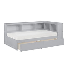 Orion (4) Twin Bookcase Corner Bed with Storage Boxes - view 4