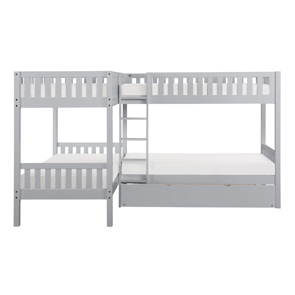 Orion (4) Corner Bunk Bed with Twin Trundle - view 4