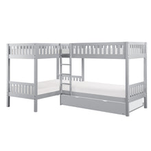 Orion (4) Corner Bunk Bed with Twin Trundle