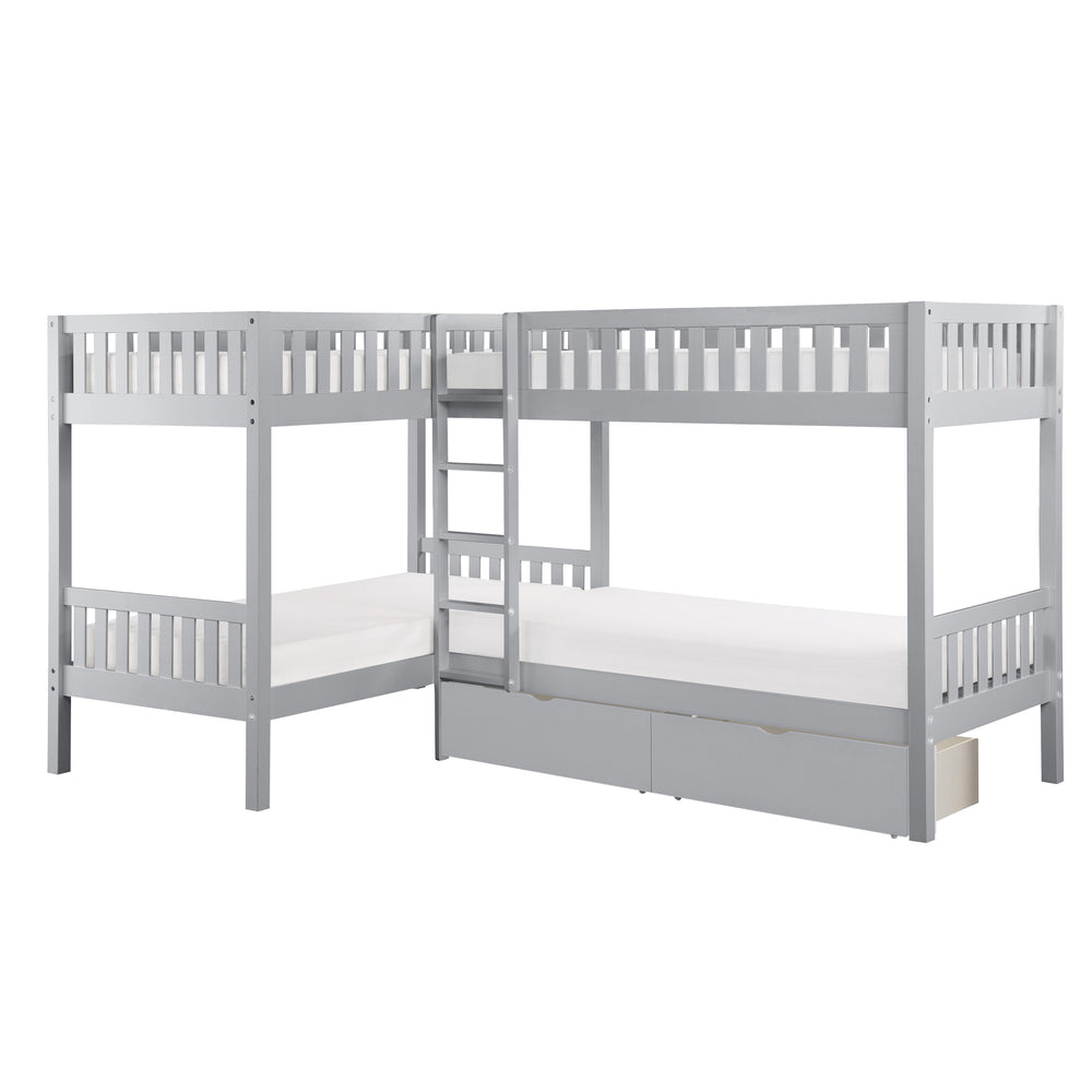 Orion (4) Corner Bunk Bed with Storage Boxes - view 3