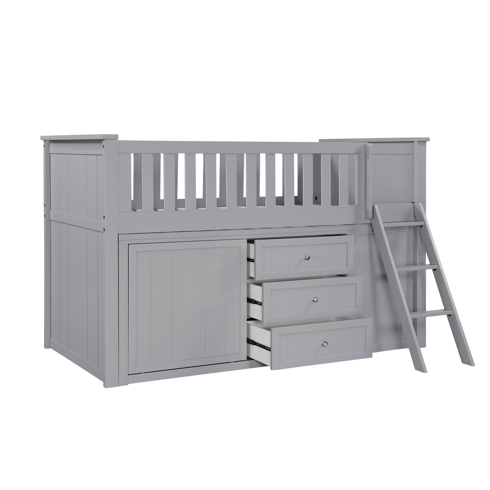 Orion (5) Low Loft Bunk with Bookcase and Dresser - view 8