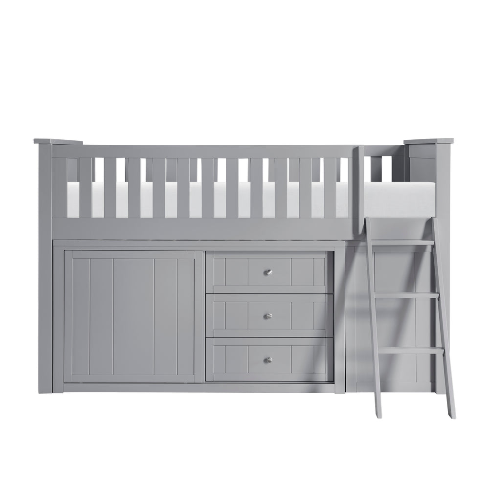Orion (6) Low Loft Bunk with Bookcase and 2 Dressers - view 3
