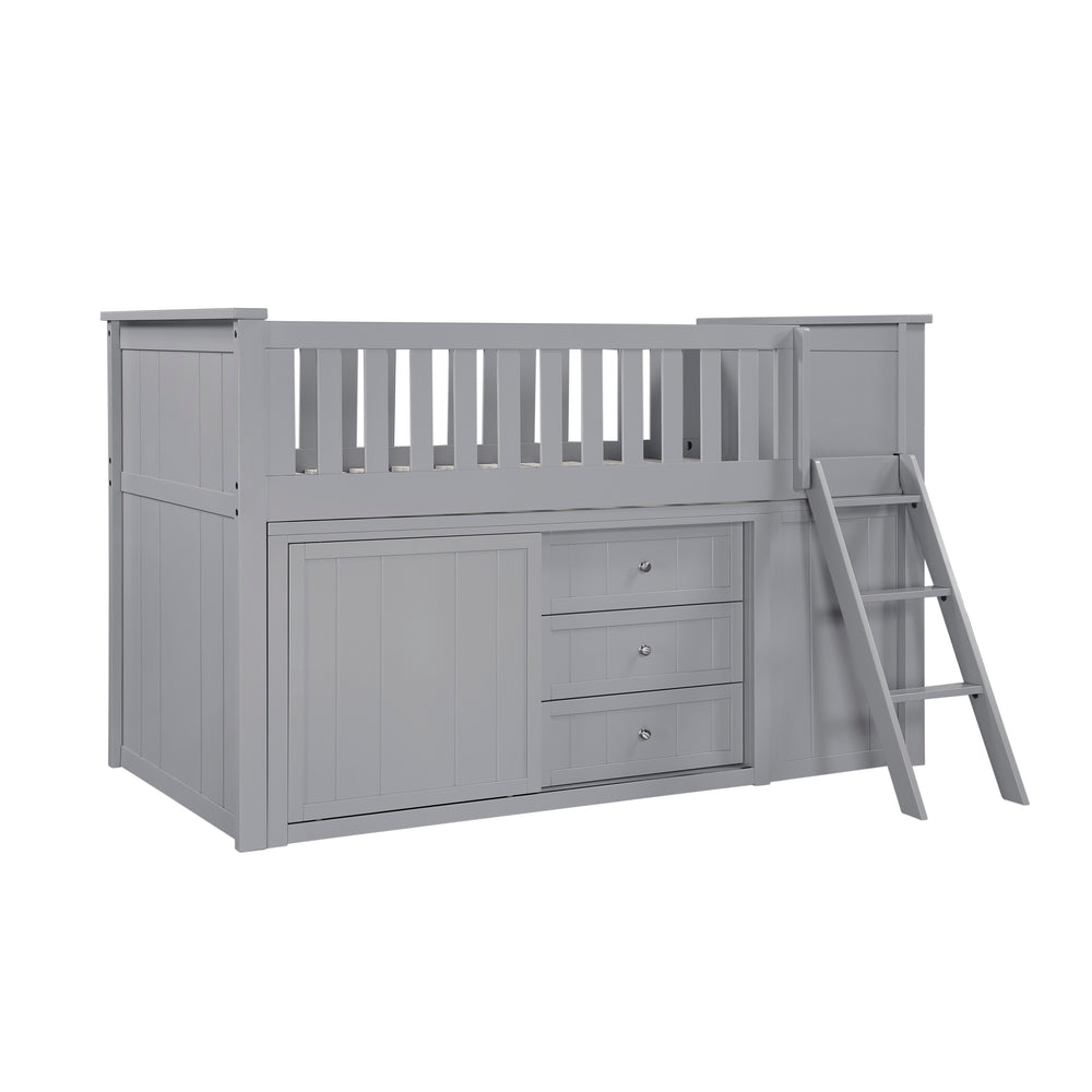 Orion (6) Low Loft Bunk with Bookcase and 2 Dressers - view 7