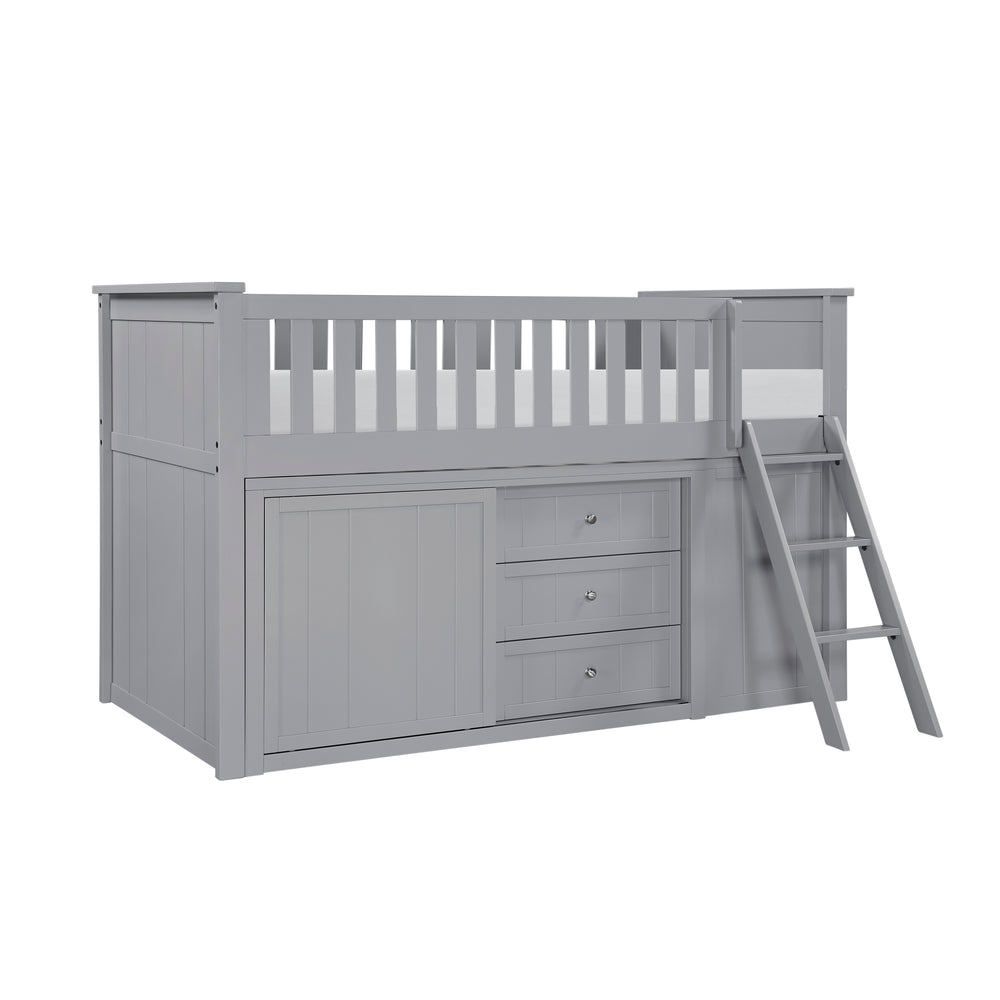 Orion (5) Low Loft Bunk with Bookcase and Dresser