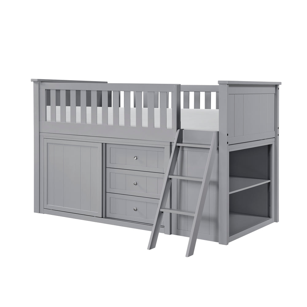 Orion (5) Low Loft Bunk with Bookcase and Dresser - view 3