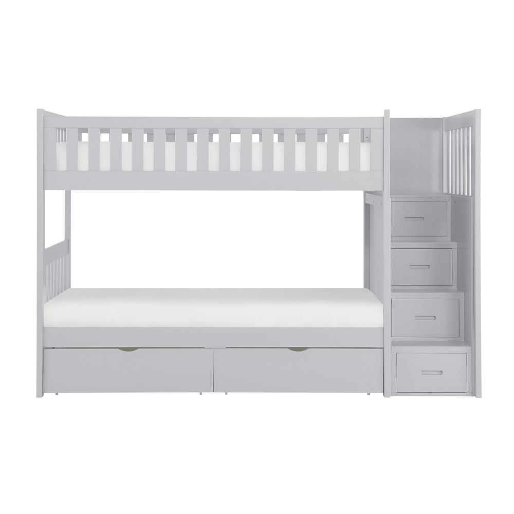 Orion (5) Twin/Twin Step Bunk Bed with Storage Boxes