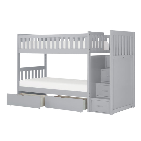 Orion Twin/Twin Step Bunk Bed with Storage Boxes alternate view