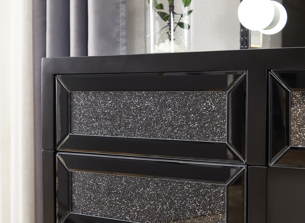 Runway 11 Drawer Vanity Glossy Black Laquear Finish