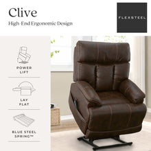 Clive Clove Fabric Power Lift Recliner with Power Headrest & Lumbar