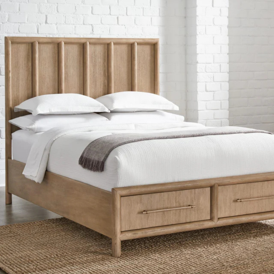 Dorchester Wooden Two Drawer Storage Bed in Granola Complete Room