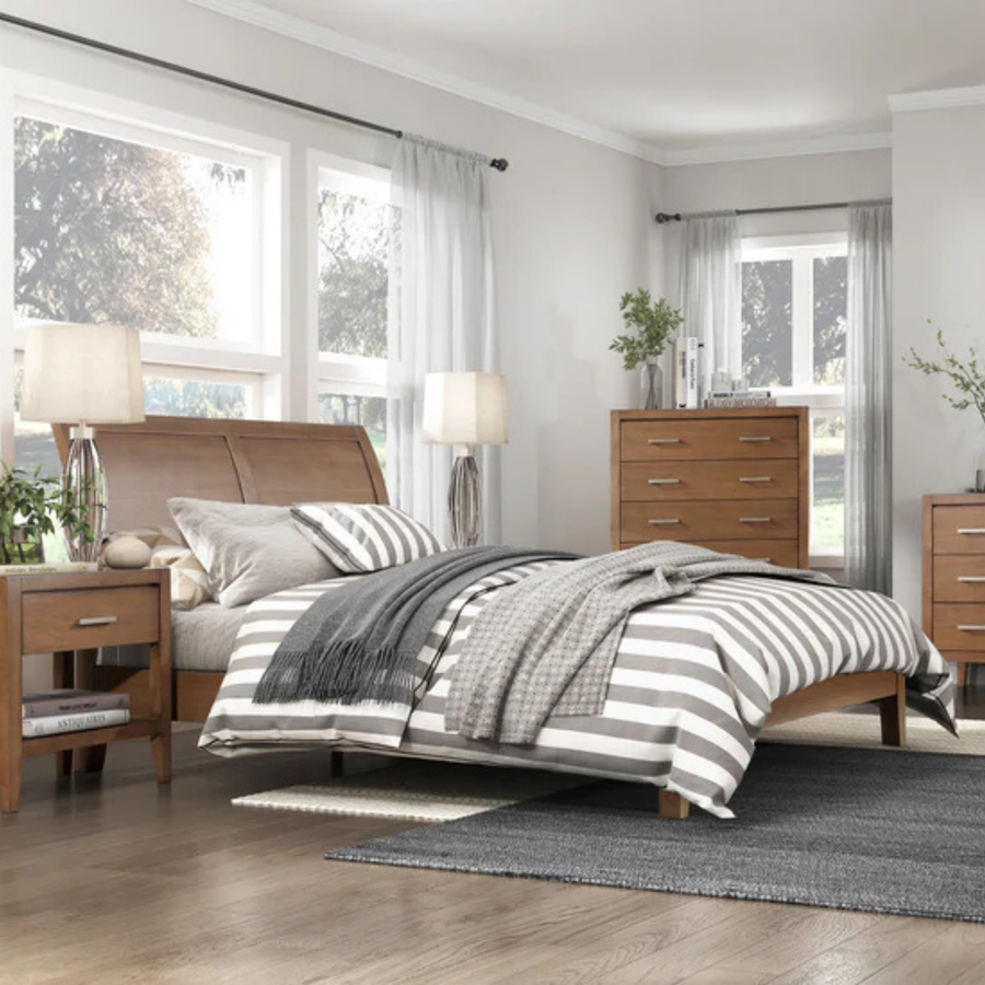 Evans Queen Platform Bed Complete Room