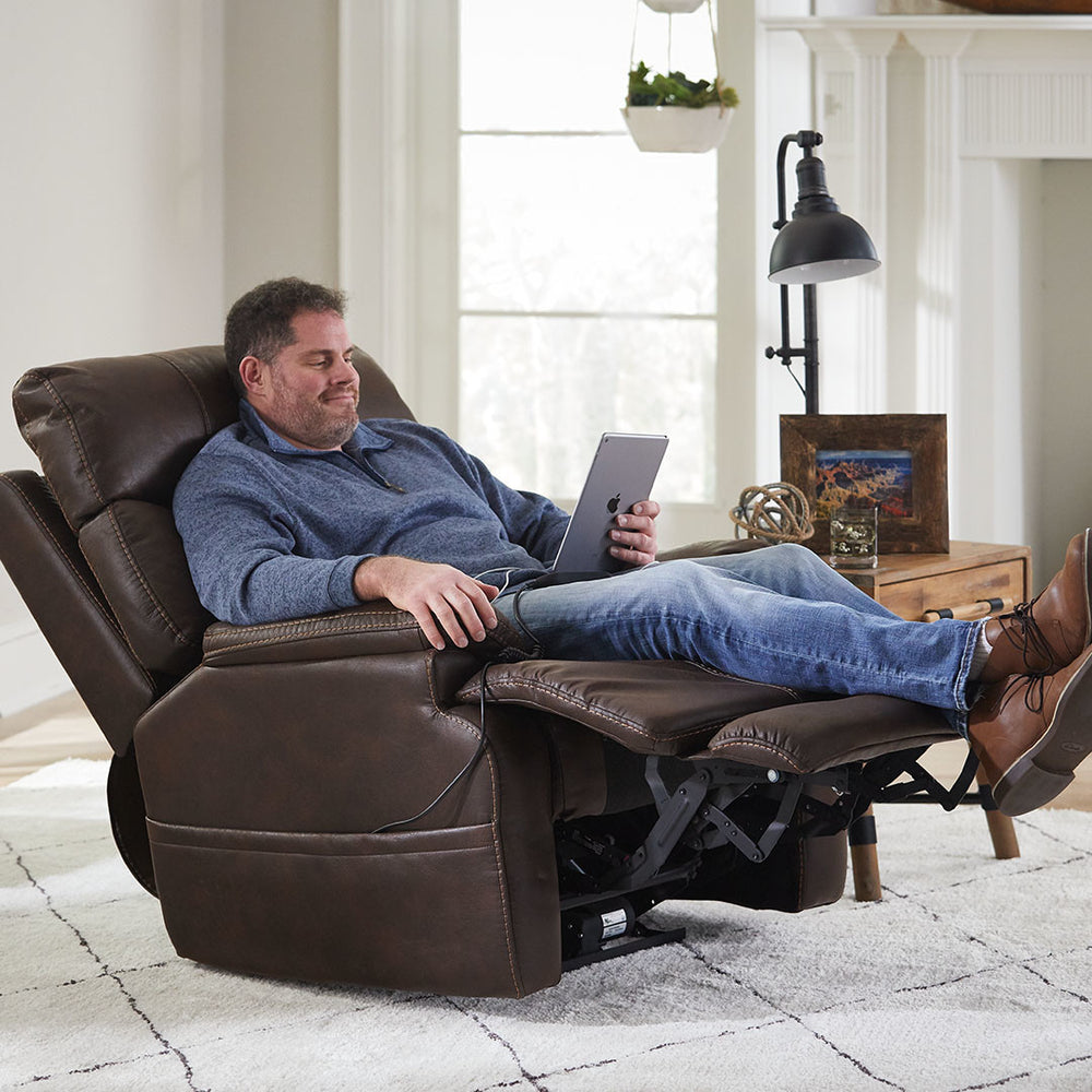 Clive Clove Fabric Power Recliner with Power Headrest & Lumbar