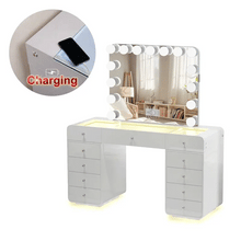 Eliz Vanity Desk with RGB light including vanity mirror