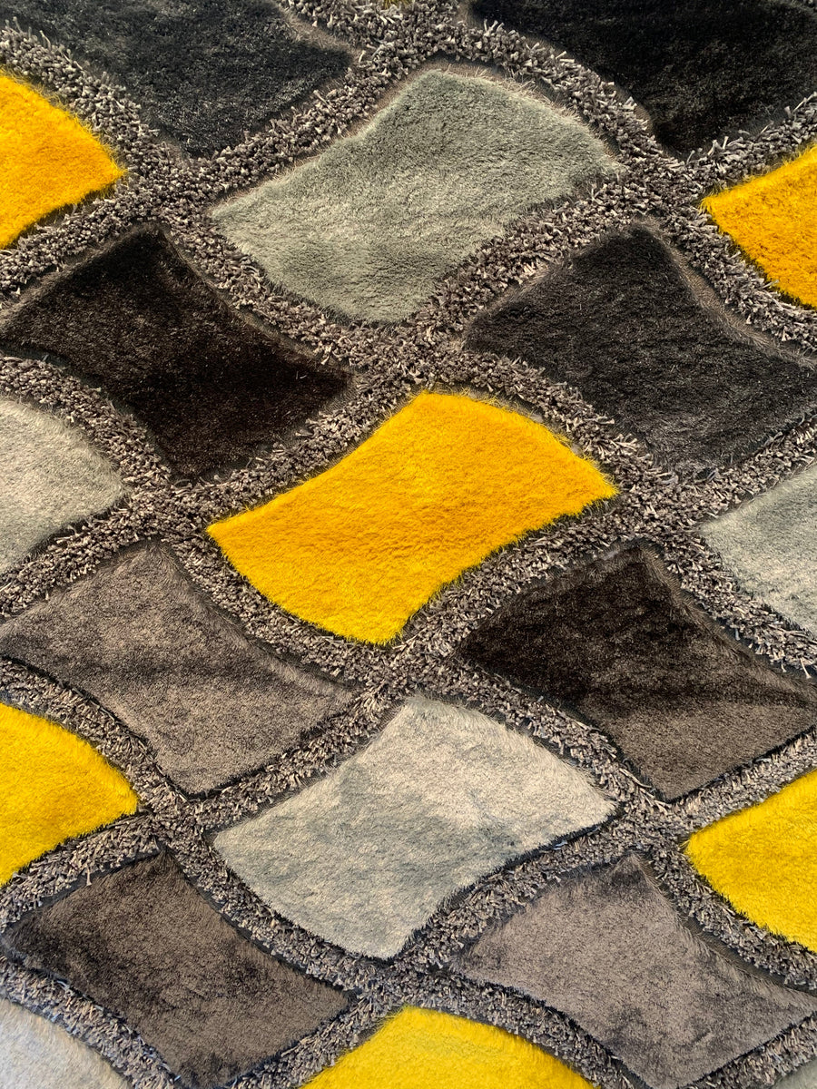 J.D.G Design Shag Area Rug (Yellow)
