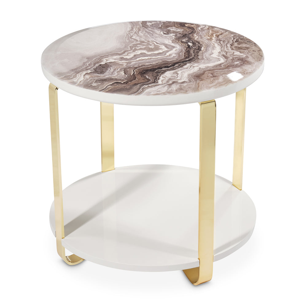 Ariana End Table in Gold