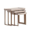 Lumière Collection Nesting Tables Ivory Gold