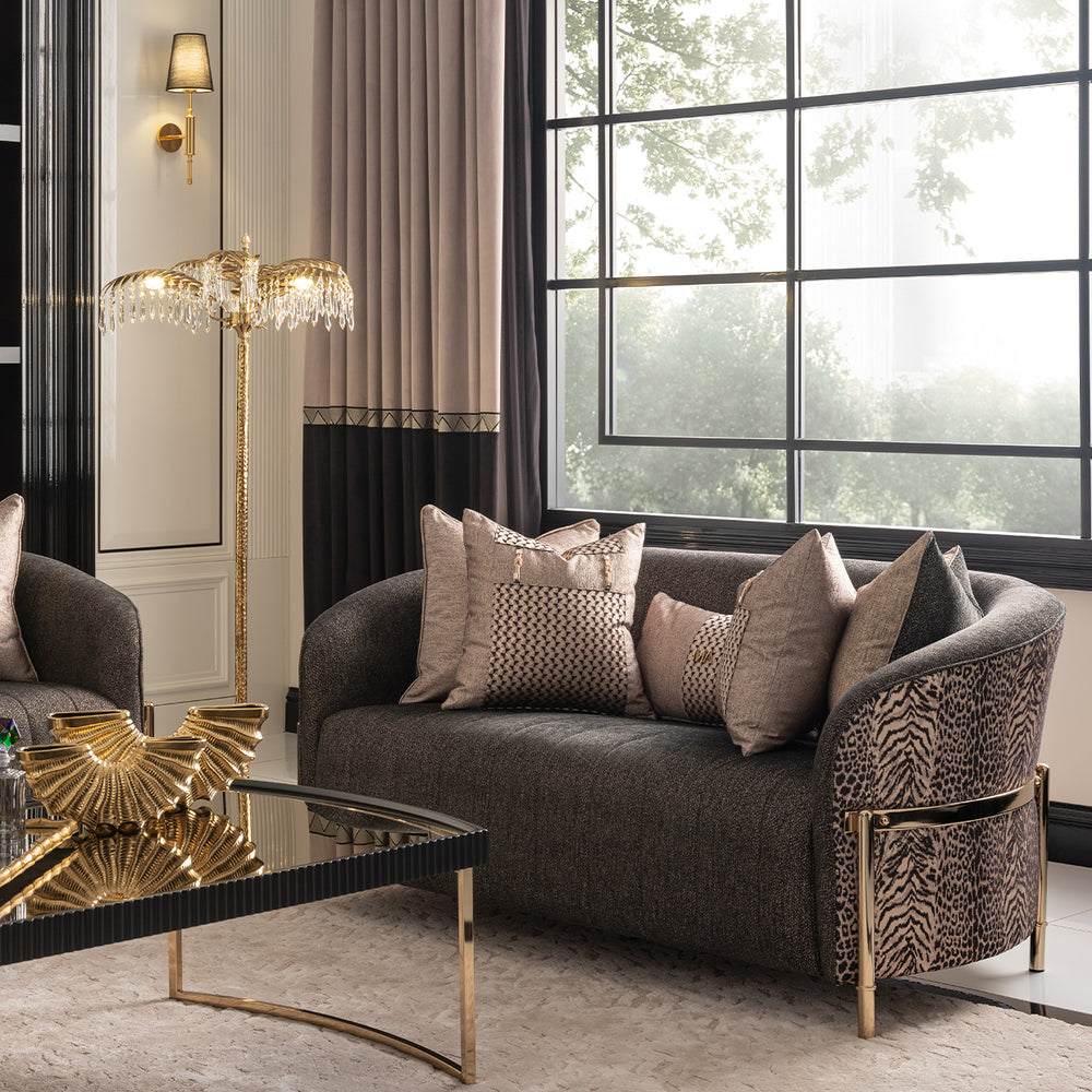 Lumière Collection Loveseat — Onyx Gold