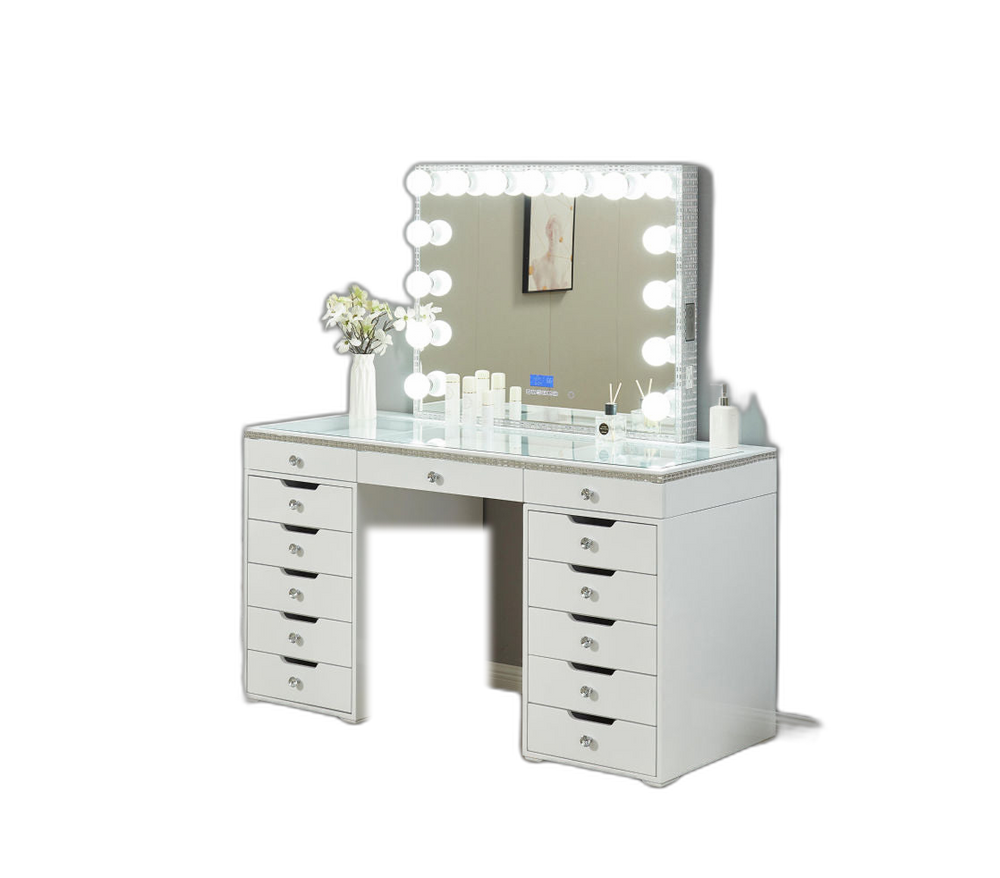 LR-004 crystal white vanity alternate view, background removed