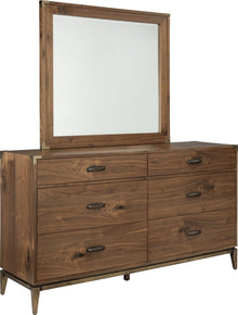 Brookfield Beveled Glass Mirror in Natural Walnut - View 6
