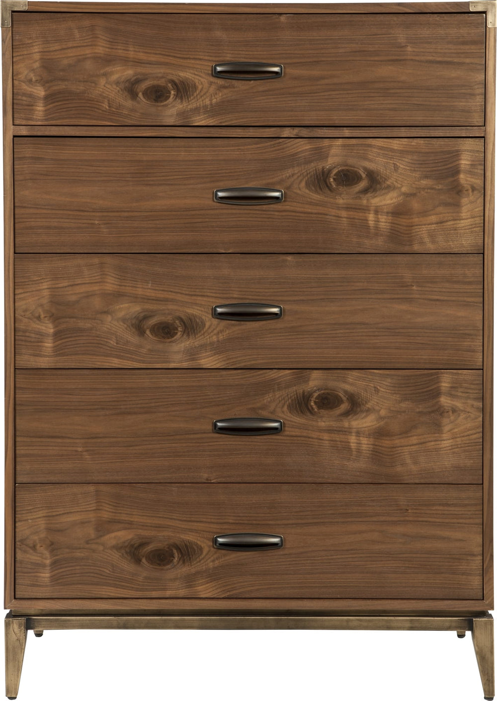 Brookfield Five Drawer Chest in Natural Walnut - View 4
