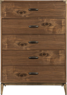 Brookfield Five Drawer Chest in Natural Walnut - View 4