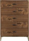 Brookfield Five Drawer Chest in Natural Walnut