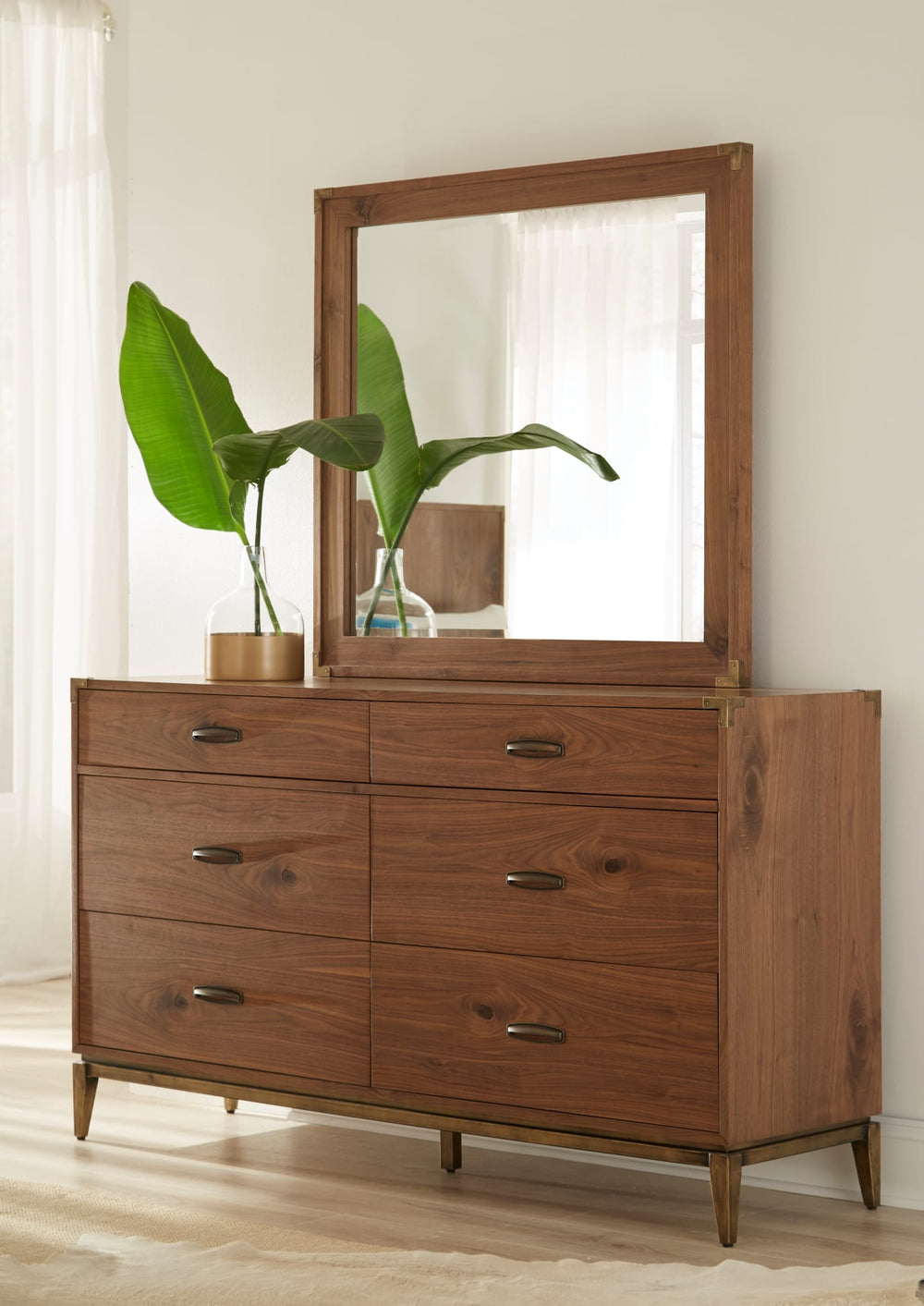 Brookfield Six Drawer Dresser in Natural Walnut