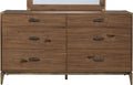 Brookfield Six Drawer Dresser in Natural Walnut
