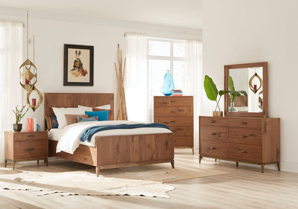 Brookfield Wood Panel Bed in Natural Walnut - View 2