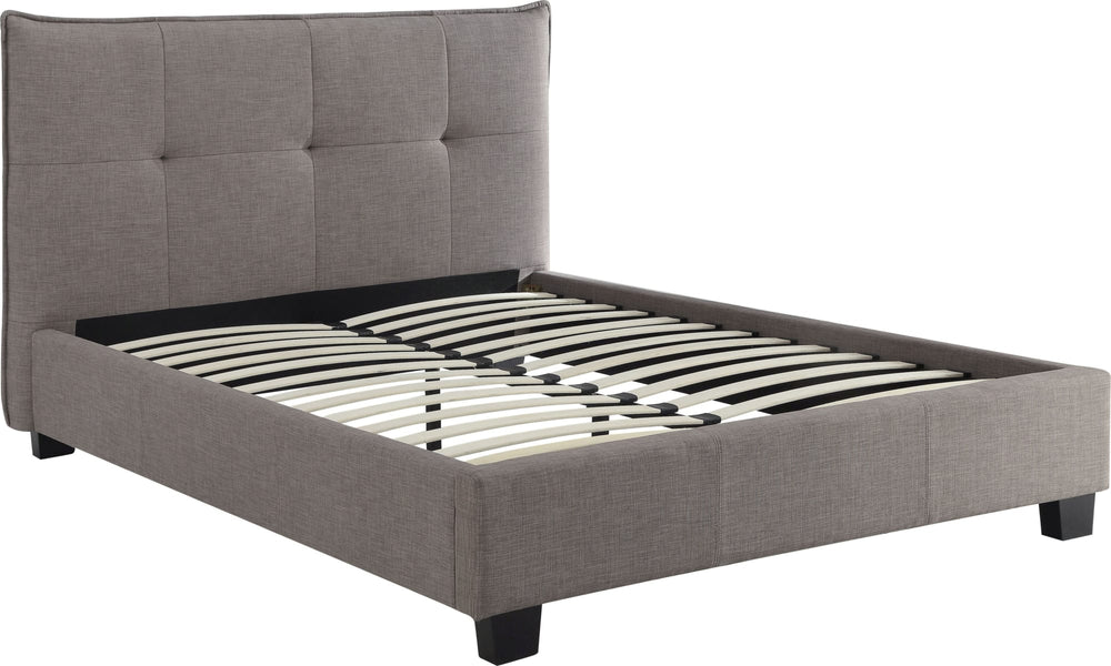 Adona Upholstered Platform Bed in Dolphin Linen - View 5