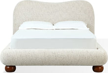Afra Chenille Upholstered Wood Leg Platform Bed in Chinchilla - View 3