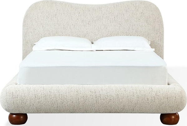 Afra Chenille Upholstered Wood Leg Platform Bed in Chinchilla alternate view