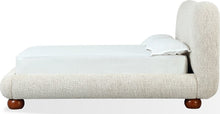 Afra Chenille Upholstered Wood Leg Platform Bed in Chinchilla - View 4