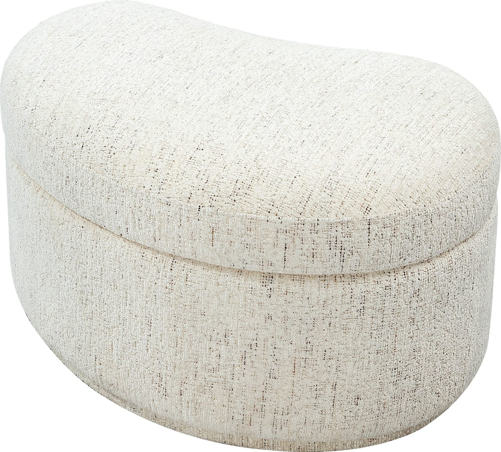 Afra Fully Upholstered Storage Ottoman in Chinchilla - View 3