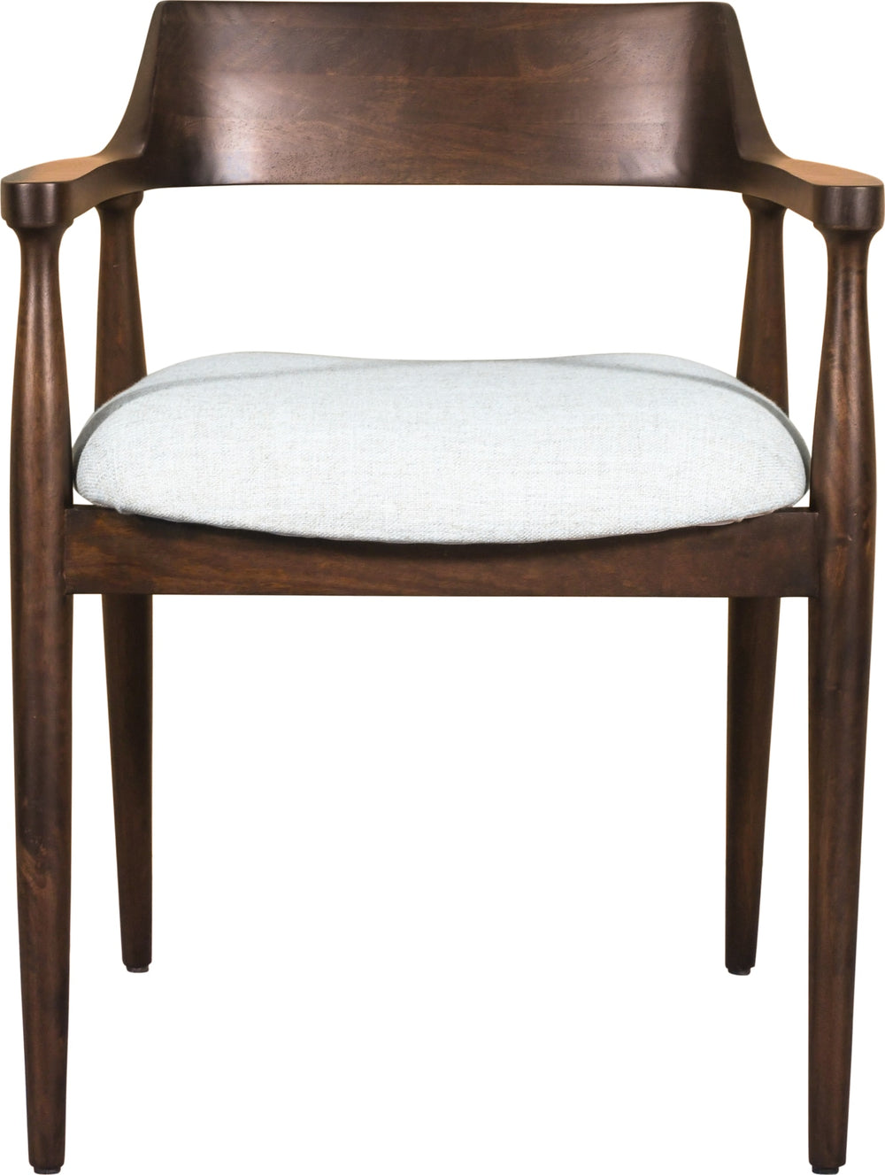 Brentwood Solid Mango Linen Upholstered Dining Arm Chair in Honey Date - View 3