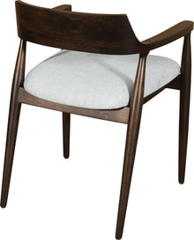 Brentwood Solid Mango Linen Upholstered Dining Arm Chair in Honey Date - View 6
