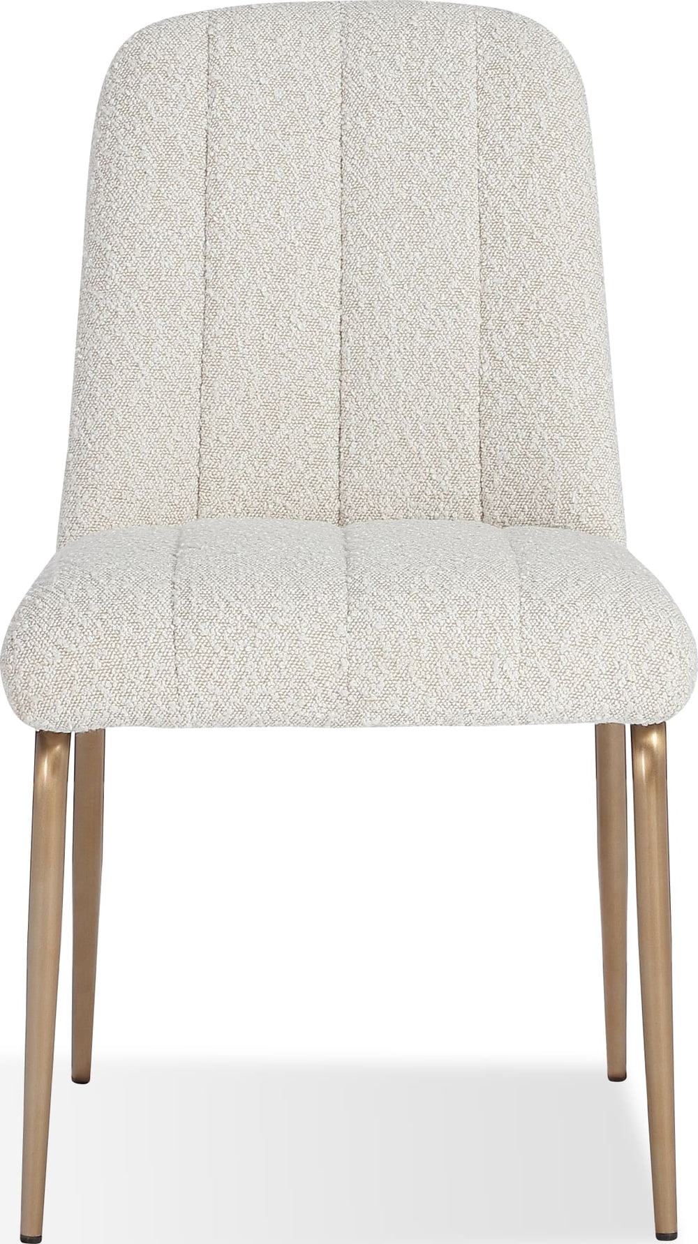 Apollo Upholstered Dining Chair in Ricotta Boucle and Brushed Bronze Metal - View 6