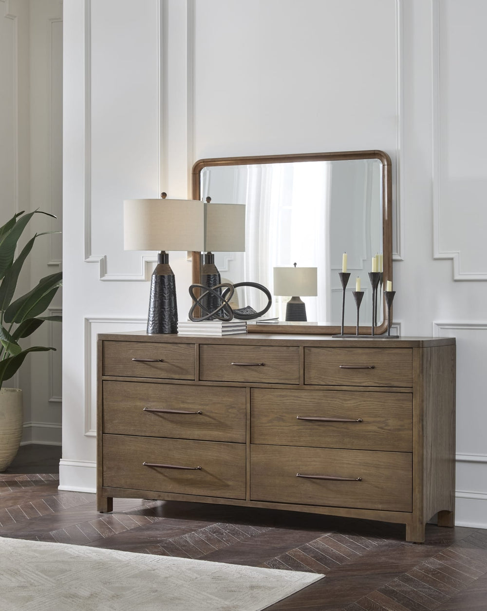 Ashley Dresser Mirror - Tavern Brwn - View 5