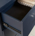 Mercer Five Drawer Chest in Navy Blue and Burnished Brass