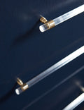 Mercer Six Drawer Dresser in Navy Blue and Burnished Brass