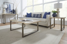 Marlowe Natural Travertine Coffee Table with Bronze Metal Base - View 2