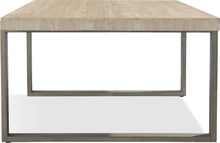 Marlowe Natural Travertine Coffee Table with Bronze Metal Base - View 7