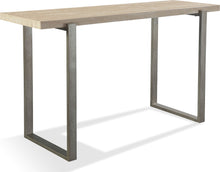 Marlowe Natural Travertine Console Table with Bronze Metal Base - View 5
