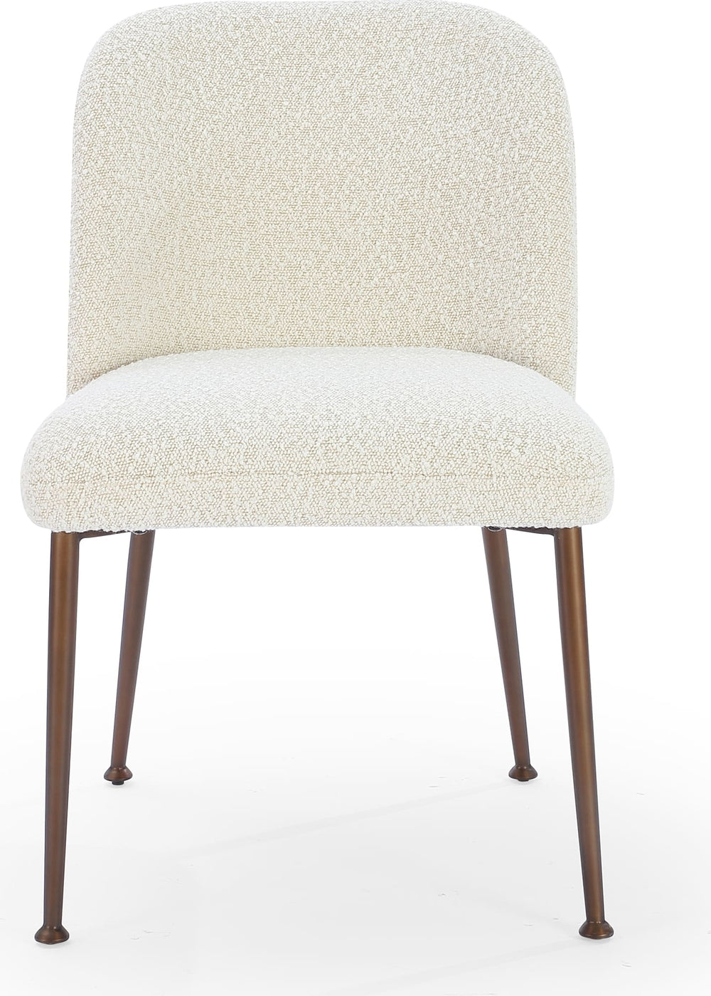 Avery Upholstered Dining Chair in Ricotta Boucle and Bronze Metal - View 5