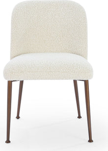 Avery Upholstered Dining Chair in Ricotta Boucle and Bronze Metal - View 5